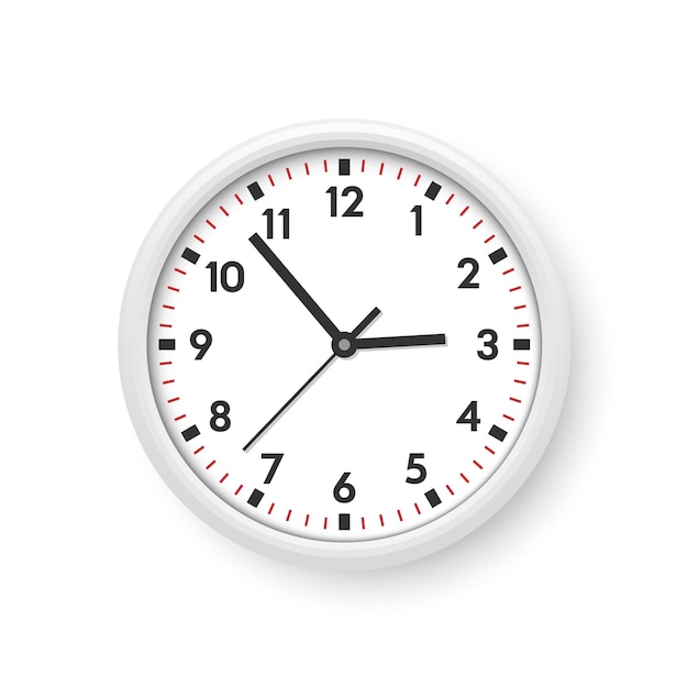 Illustrazione dell'icona dell'orologio in stile piatto Illustrazione del vettore del quadrante dell'orologio su sfondo isolato Concetto di business del segnale di allarme orario