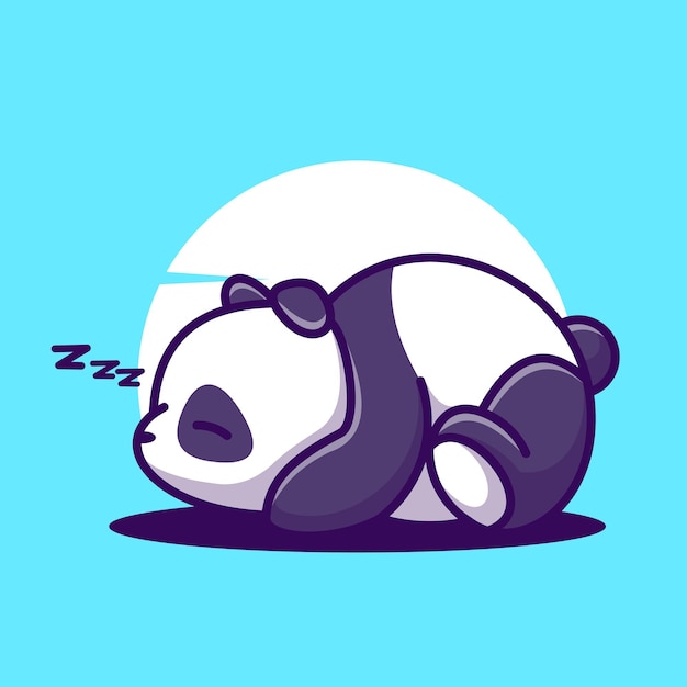 Illustrazione dell'icona di vettore del fumetto del panda addormentato