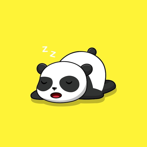 Illustrazione dell'icona di vettore del fumetto sveglio del panda che dorme