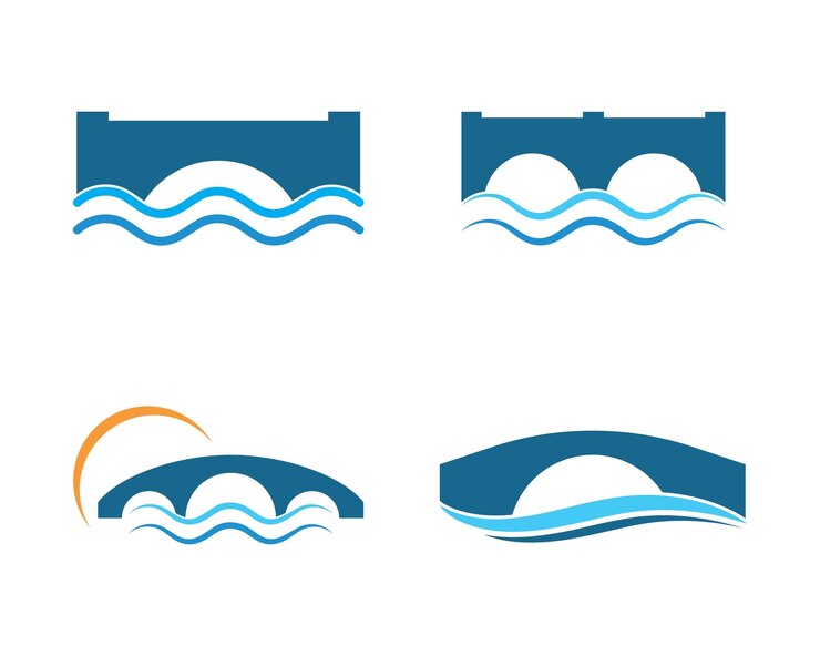 Vettore illustrazione dell'icona di vettore del modello di logo del ponte