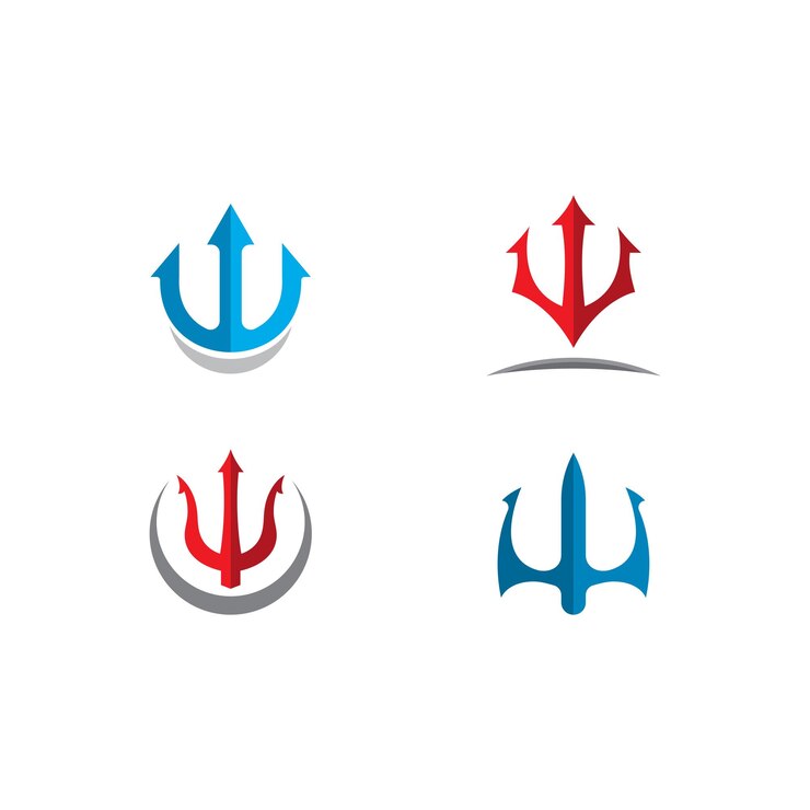 Vettore illustrazione dell'icona di vettore del modello di logo del tridente