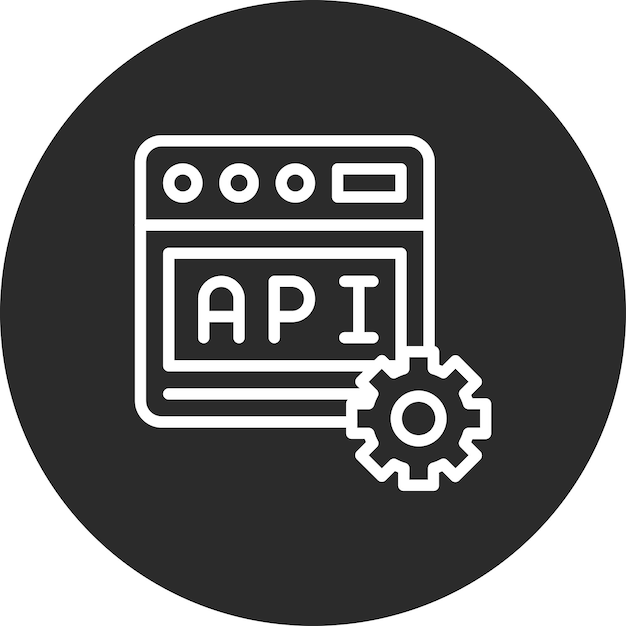 Illustrazione dell'icona vettoriale API web del set di icone di codifica e sviluppo