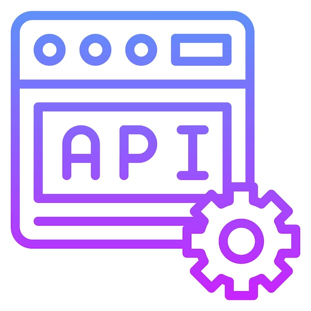 Illustrazione dell'icona vettoriale API web del set di icone di codifica e sviluppo
