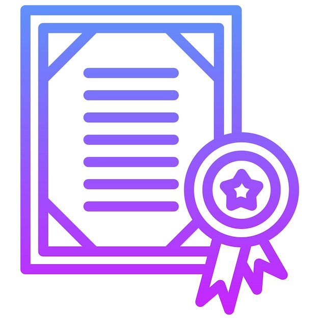 Illustrazione dell'icona vettoriale del certificato della serie di icone dei risultati