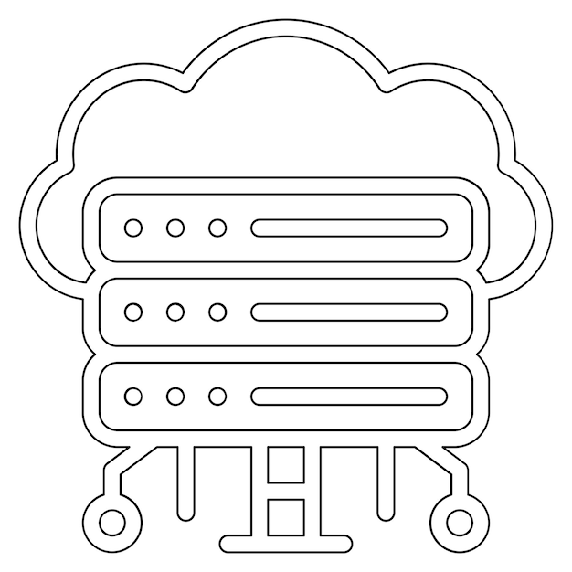 Illustrazione dell'icona vettoriale del cloud computing di Web Hosting