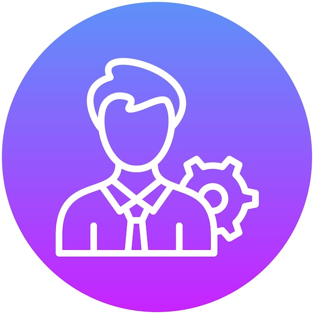 Illustrazione dell'icona vettoriale del dipendente di Gig Economy