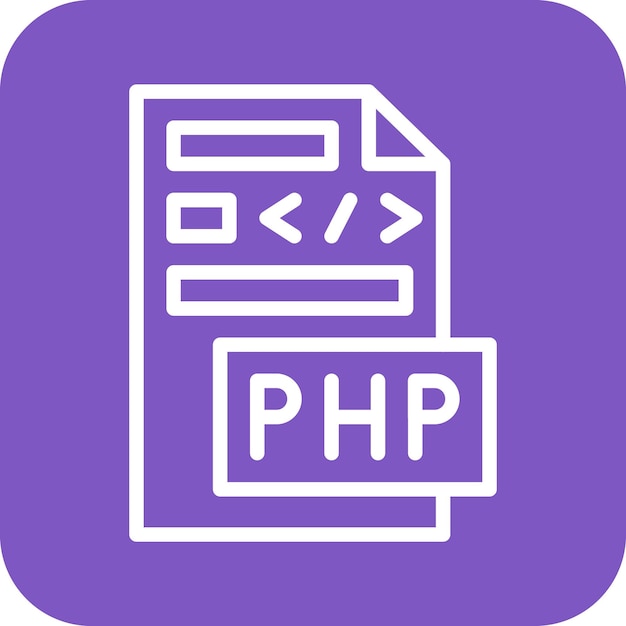 Illustrazione dell'icona vettoriale del file PHP del set di icone di codifica e sviluppo