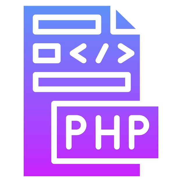 Illustrazione dell'icona vettoriale del file PHP del set di icone di codifica e sviluppo