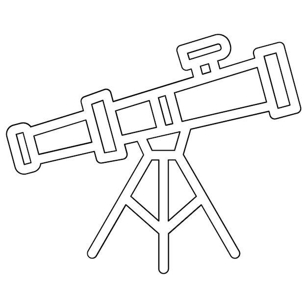 Illustrazione dell'icona vettoriale del telescopio di Back to School