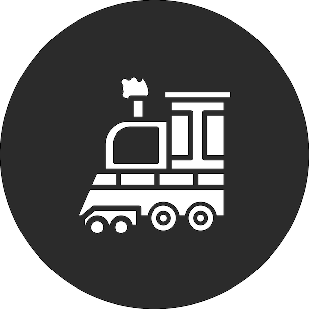 Illustrazione dell'icona vettoriale del treno a vapore del set di icone dei trasporti