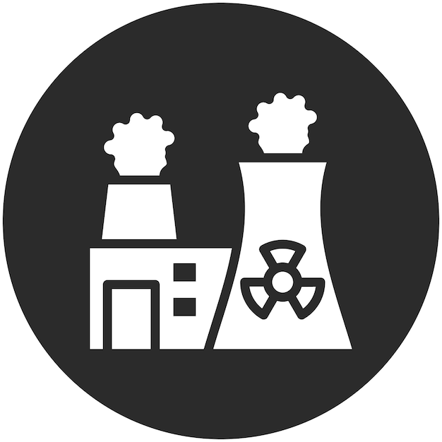 Illustrazione dell'icona vettoriale dell'energia nucleare dell'iconico dell'inquinamento