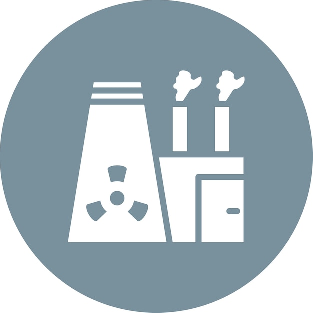 Illustrazione dell'icona vettoriale dell'energia nucleare della serie di icone dell'energia sostenibile
