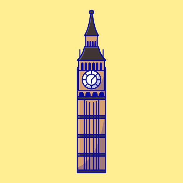 Illustrazione dell'icona vettoriale della Big Ben Tower
