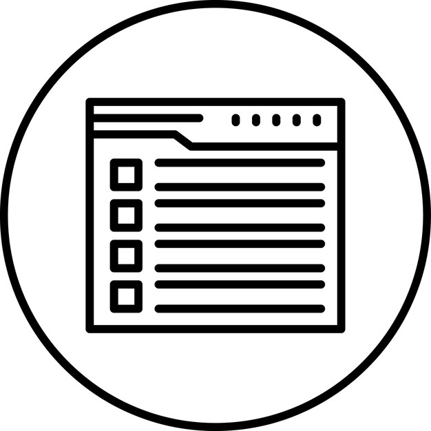 Illustrazione dell'icona vettoriale della lista di controllo del sito web del set di icone di marketing