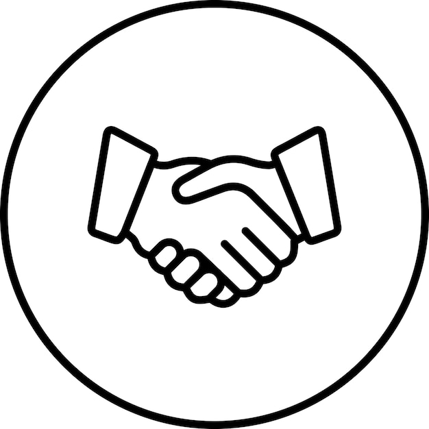 Illustrazione dell'icona vettoriale della stretta di mano di Crime and Law