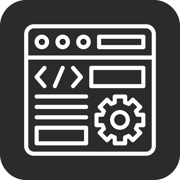 Illustrazione dell'icona vettoriale delle impostazioni del codice del set di icone di codifica e sviluppo