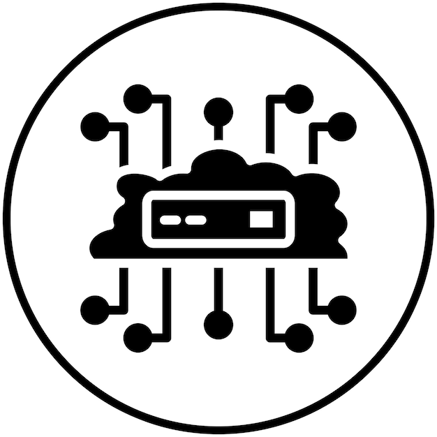 Illustrazione dell'icona vettoriale di cloud networking di Cloud Computing