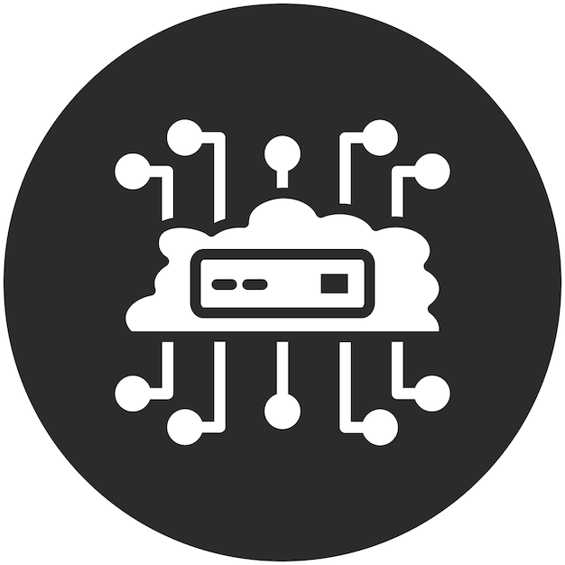Illustrazione dell'icona vettoriale di cloud networking di Cloud Computing