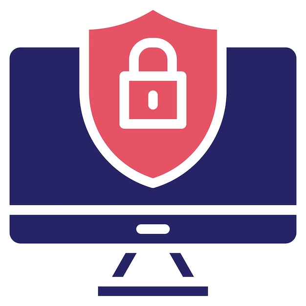 Illustrazione dell'icona vettoriale di sicurezza del computer del set di icone di protezione e sicurezza