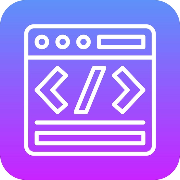 Illustrazione dell'icona vettoriale di sviluppo web di Coding and Development