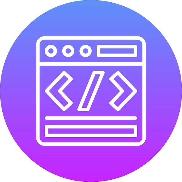 Illustrazione dell'icona vettoriale di sviluppo web di Coding and Development