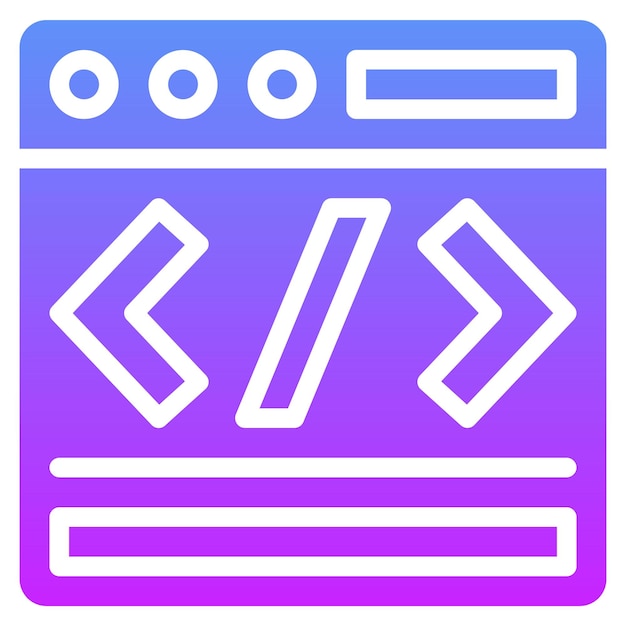 Illustrazione dell'icona vettoriale di sviluppo web di Coding and Development