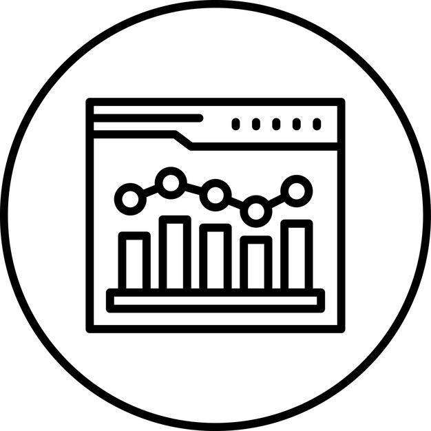 Illustrazione dell'icona vettoriale di Web Analytics di Marketing Iconset