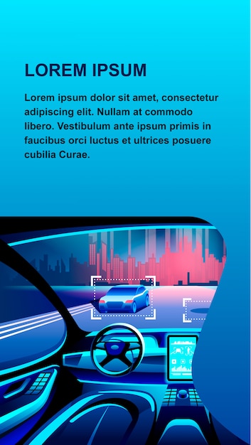 Illustrazione dell&#39;insegna dell&#39;automobile di intelligenza artificiale.