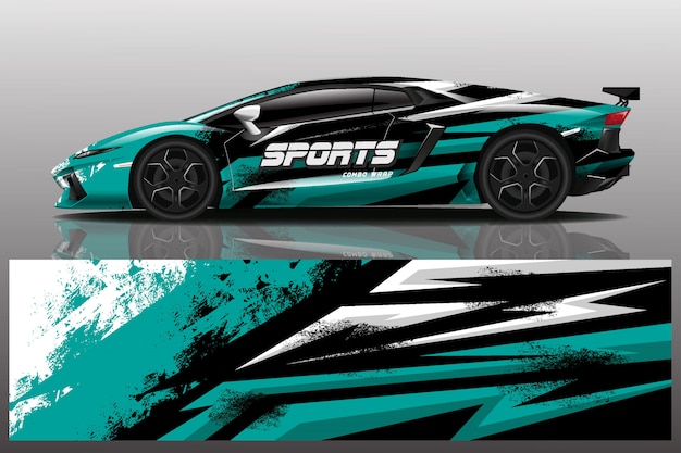 illustrazione dell'involucro della decalcomania dell'automobile sportiva