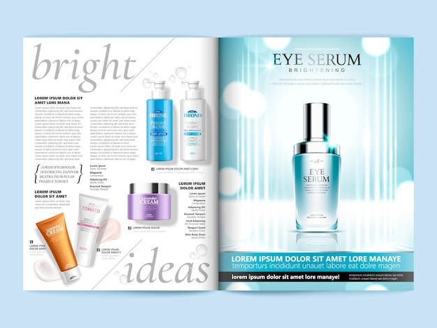 Illustrazione dell'opuscolo della rivista cosmetica
