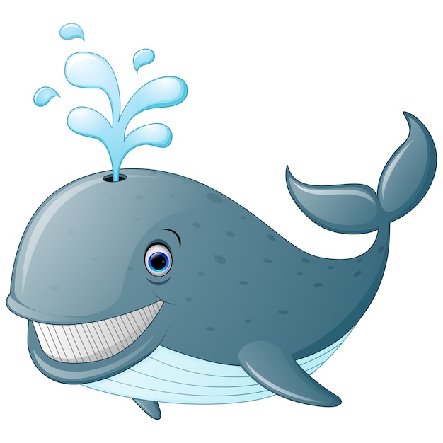 Illustrazione della balena simpatico cartone animato