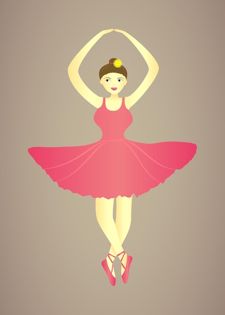Illustrazione della ballerina carina in abito mignolo