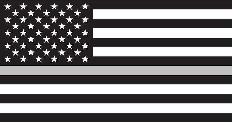Vettore illustrazione della bandiera delle forze dell'ordine dell'agenzia penitenziaria americana