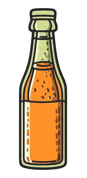 Illustrazione della bottiglia su sfondo bianco trasparente