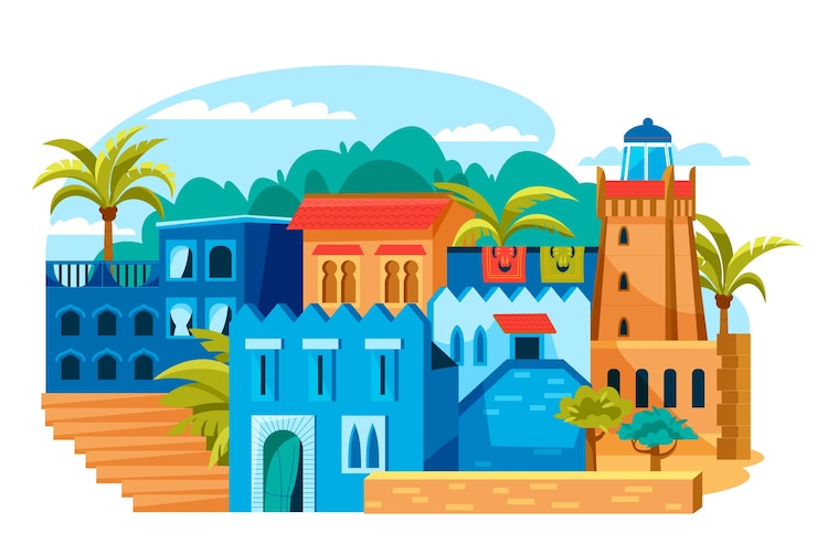 Vettore illustrazione della città disegnata a mano