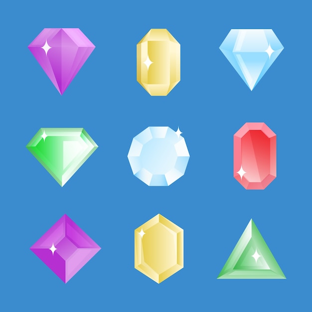 Illustrazione della collezione di diamanti gradienti