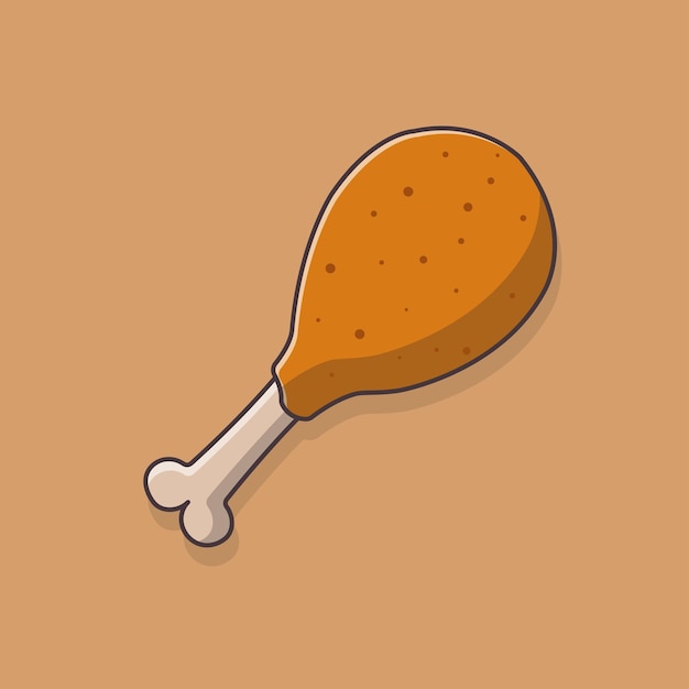 illustrazione della coscia di pollo. icona di pollo fritto insilato. cosce di pollo dei cartoni animati