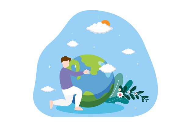 Illustrazione della designazione della piana del giorno della Terra