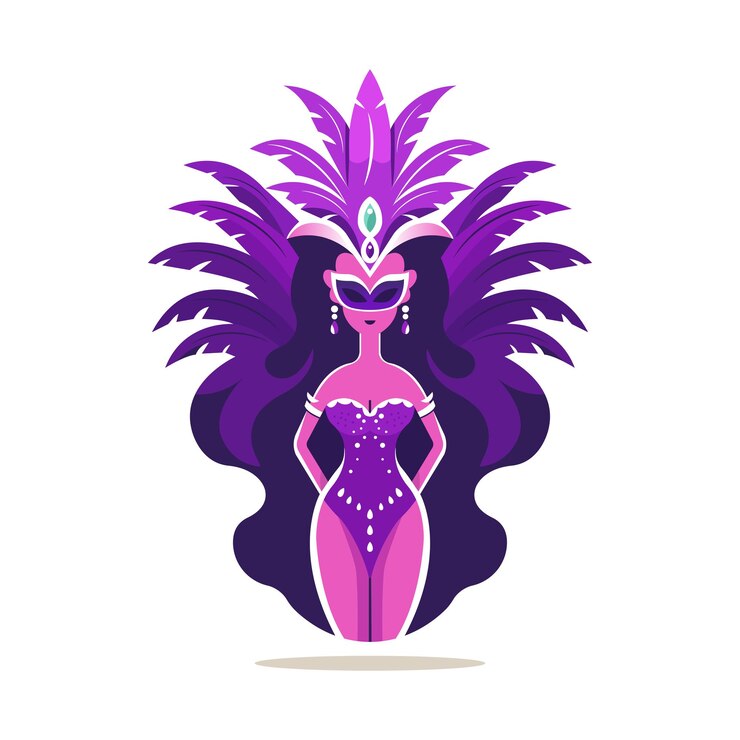 Vettore illustrazione della donna del carnevale