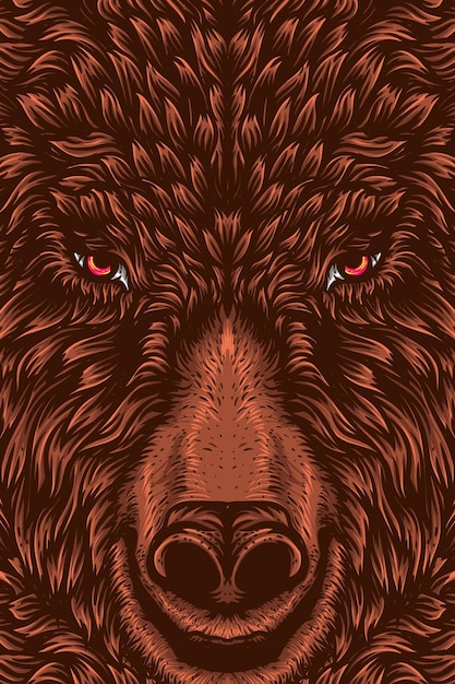 Illustrazione della faccia dell'orso