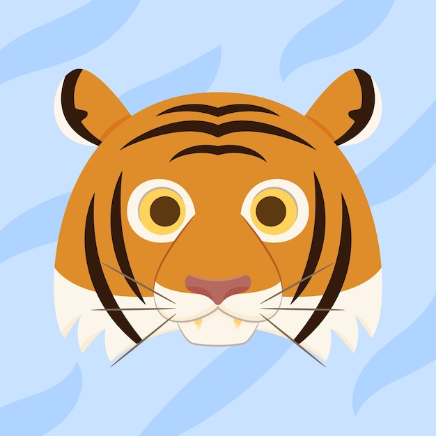 Illustrazione della faccia della tigre disegnata a mano
