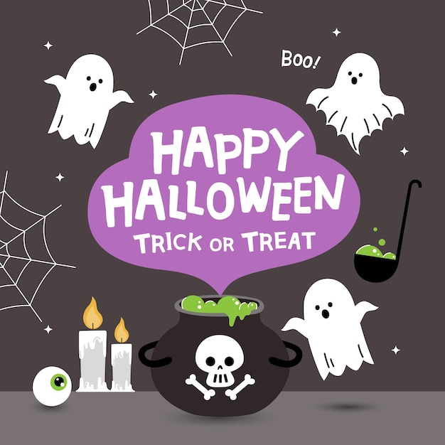 Illustrazione della festa di Halloween Bambini in costumi di Halloween
