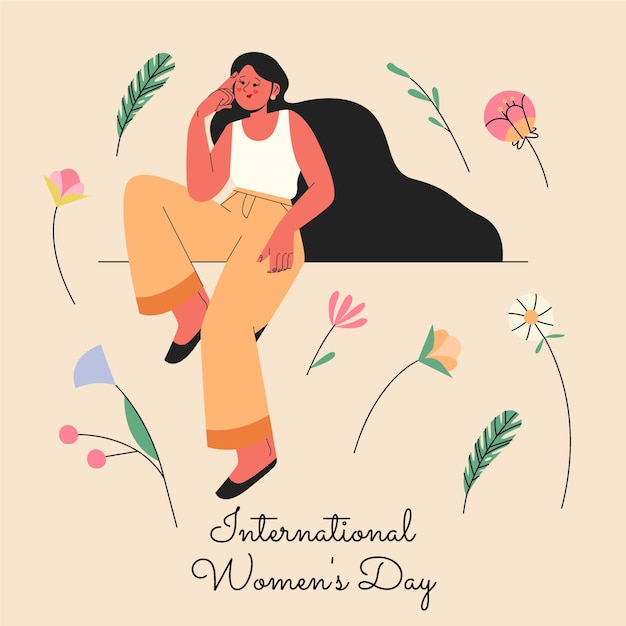 Illustrazione della giornata internazionale della donna disegnata a mano