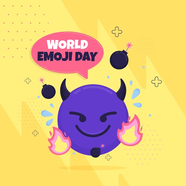Illustrazione della giornata mondiale degli emoji disegnata a mano