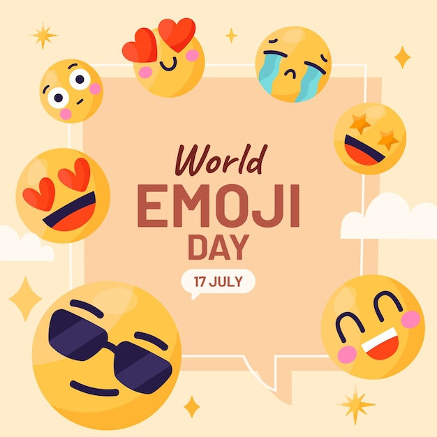 Illustrazione della giornata mondiale degli emoji disegnata a mano
