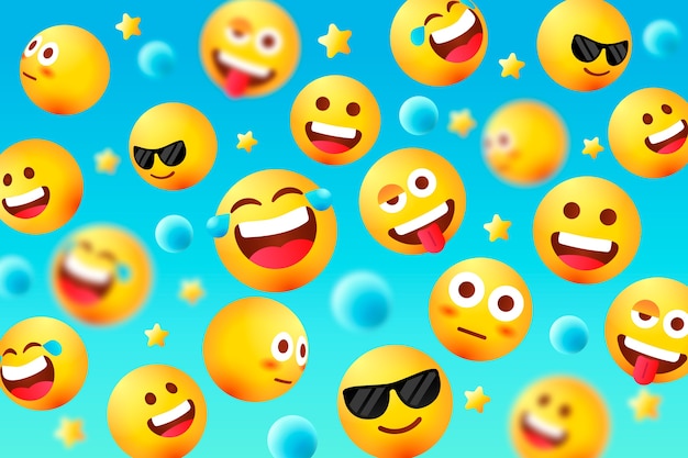 Illustrazione della giornata mondiale degli emoji sfumata con emoticon