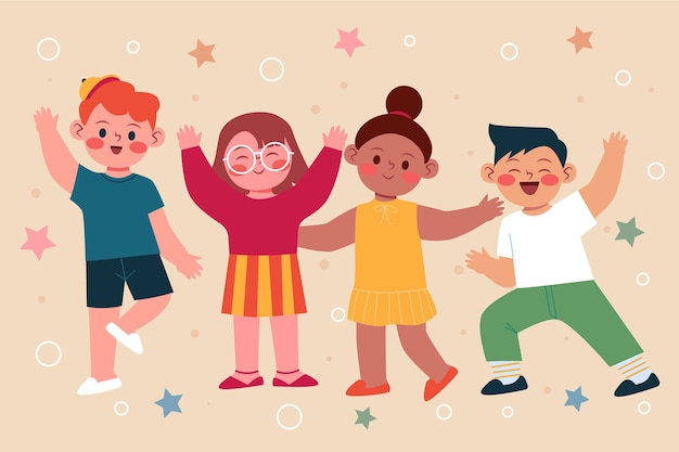 Illustrazione della giornata mondiale dei bambini piatta