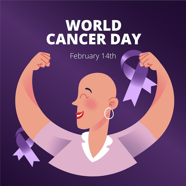Illustrazione della giornata mondiale del cancro sfumata