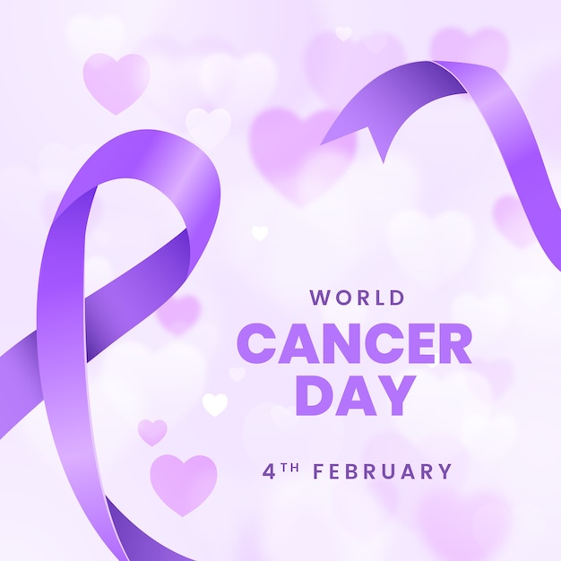 Illustrazione della giornata mondiale del cancro sfumata
