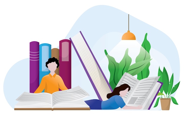 Illustrazione della giornata mondiale del libro in stile piatto Pila di libri colorati con libro aperto su sfondo bianco